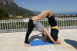 Anna and Stavros at yoga course